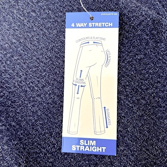 Slim Factor by Investments Slim Straight Fit Pants 4 Way Stretch size 3X Short - Picture 3 of 6